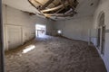 Sand filled house in Kolmanskop diamond ghost town Royalty Free Stock Photo