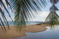 Sand and fishing boats on the beach. Royalty Free Stock Photo