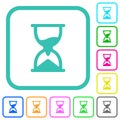 Sand glass alternate vivid colored flat icons