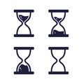 Sand Glass Clock Icons Set. Vector icon set