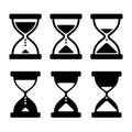 Sand Glass Clock Icons Set. Vector Royalty Free Stock Photo