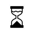 Sand glass clock, time management, target symbol flat black line icon, Vector Illustration Royalty Free Stock Photo