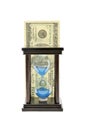 Sand-glass and dollar Royalty Free Stock Photo
