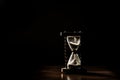 Sand glass, hour glass, minute glass. Time goes by. Passing, time out, runs off.