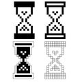 Sand glass pixel clock icon on white background. sand clock sign. hourglass symbol. flat style