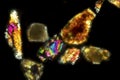 Sand grains under a polarizing microscope, from Machu Pichu Royalty Free Stock Photo