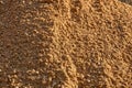 Sand and gravel mix, medium-grained particulate construction material, aggregate for the production of concrete, strengthening and Royalty Free Stock Photo