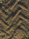 Sand Ground With Tractor Tire Trace Royalty Free Stock Photo