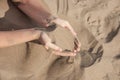 sand in hands Royalty Free Stock Photo