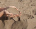 sand in hands Royalty Free Stock Photo