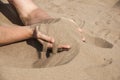 sand in hands Royalty Free Stock Photo