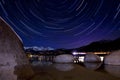 Sand Harbor, Lake Tahoe Star Trails Royalty Free Stock Photo