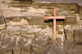 Wooden Cross Sand Slip Royalty Free Stock Photo