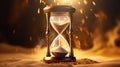 Sand hourglass flowing background. Generative ai