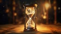 Sand hourglass flowing background. Generative ai