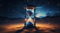 Sand hourglass flowing background. Generative ai