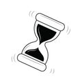 Sand hourglass line icon, time management vector illustration