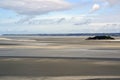 Sand, island, sky, clouds Royalty Free Stock Photo