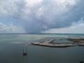 Sand islet and low water tide area in the Malacca Strait