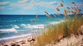 sand lake michigan shoreline Royalty Free Stock Photo