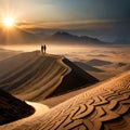 sand landscape desert horizon morning sunset sunrise dawn sea sunlight plateau sahara plain mountain dusk erg evening wadi