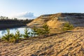 Sand mountain and lake landscape landscape hike bike