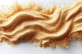 Sand particles on white background, simple, minimalistic, ized, flat design, sand wave effect, top view, no shadows, no refle Royalty Free Stock Photo