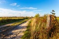 Sand path near Wiesmoor in East Frisia Royalty Free Stock Photo