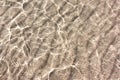 Sand pattern in clear water with waves reflecting in the sunlight Royalty Free Stock Photo