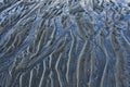 Sand patterns at low tide Royalty Free Stock Photo