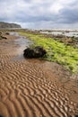 Sand patterns on Robin Hoods Bay beach Royalty Free Stock Photo