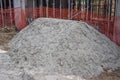 Sand pile at the a construction site Royalty Free Stock Photo