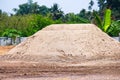 Sand pile on the ground in construction site Royalty Free Stock Photo