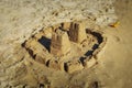 Sand play. Sand castle, fortress