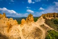 Sand Pyramids - Pjescane piramide close to Foca in Bosnia and Herzegovina. Aerial drone view