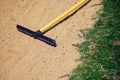 Sand rake equipment on the golf field