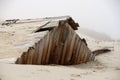 Sand reclaims a building in one of the old mining towns of the Skeleton Coast