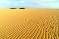 Sand Ripples and Footprints Royalty Free Stock Photo