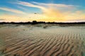 Sand ripples sunset Royalty Free Stock Photo