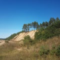 Sand rock formations of unusual shapes formed of erosion by rainwater under clear blue sky Royalty Free Stock Photo