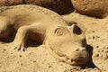 Sand sculpture alligator Royalty Free Stock Photo