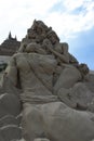 Sand sculpture of cowherd and weaver girl Royalty Free Stock Photo