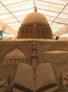 Sand sculpture depicting Islamic architecture