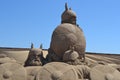 Sand sculpture depicting viking warriors or freedom fighters