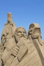 The sand sculpture exhibition held in Antalya Lara Beach. Royalty Free Stock Photo