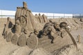 The sand sculpture exhibition held in Antalya Lara Beach. Royalty Free Stock Photo