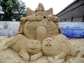 Sand Sculpture Festival 2012. Composition `Alice 200 years later` Royalty Free Stock Photo