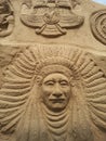 Sand sculpture image of some history Egyptian king Royalty Free Stock Photo