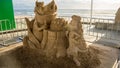 A sand sculpture of the Lion King movie Royalty Free Stock Photo