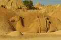 A sand sculpture of a lying camel at the famous sand festival Fiesa in Algarve, Portugal